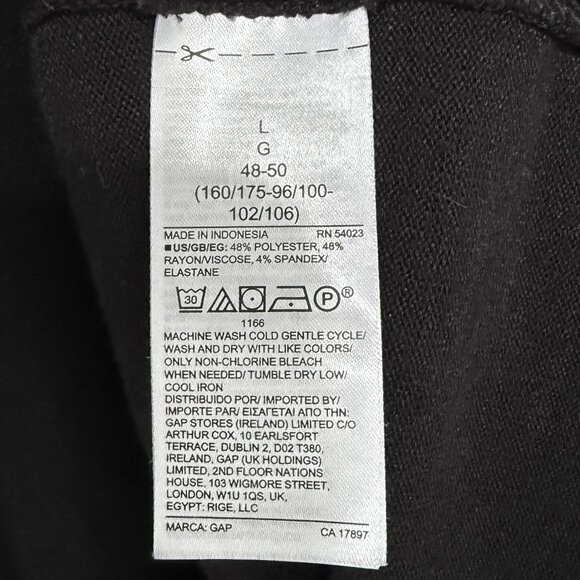 Gap Dropped Shoulder Softspun Long Sleeve T-Shirt Large Black - Picture 11 of 12